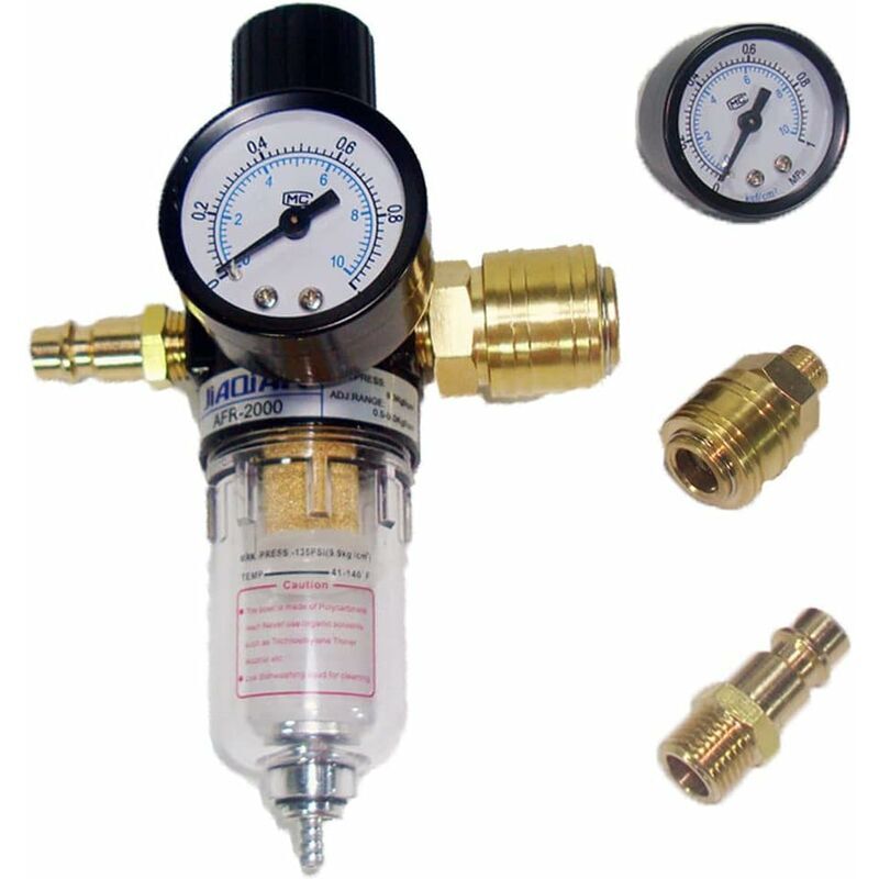 foto del prodotto aiperq unit di mantenimento dell aria compressa riduttore di pressione da 1 4 regolatore dell aria compressa con separatore d acqua e filtro