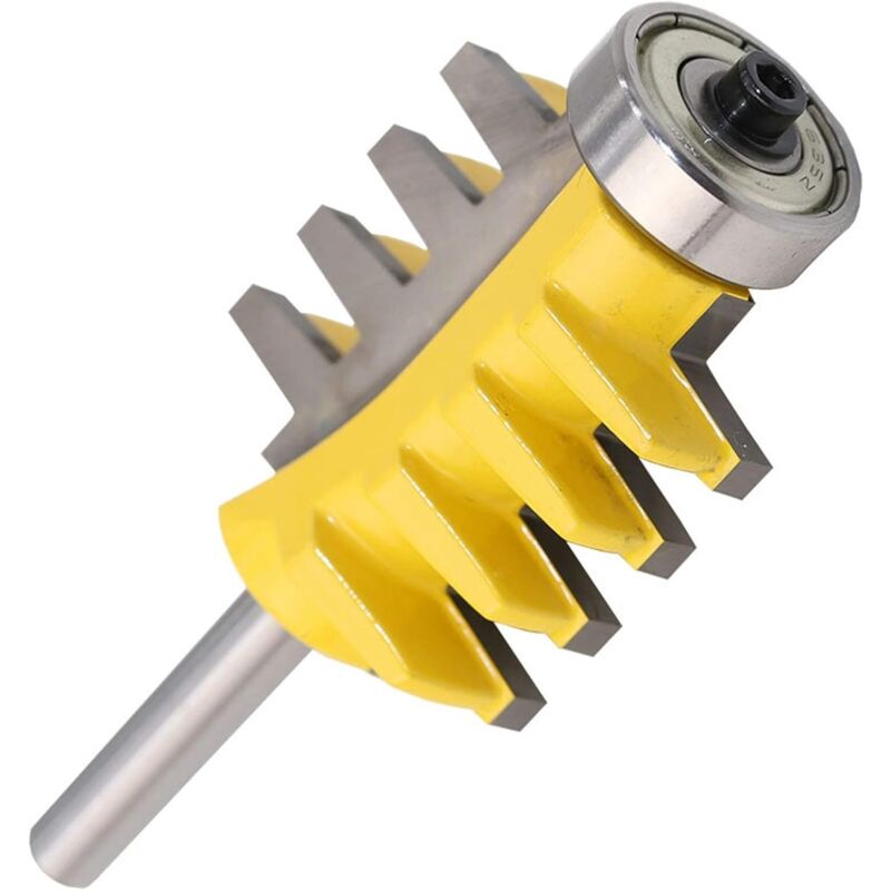 foto del prodotto aiperq utensili per lavorazione del legno, coltello per tenone smussato con gambo da 8 mm, giunto a dita reversibile per la sala attrezzi per