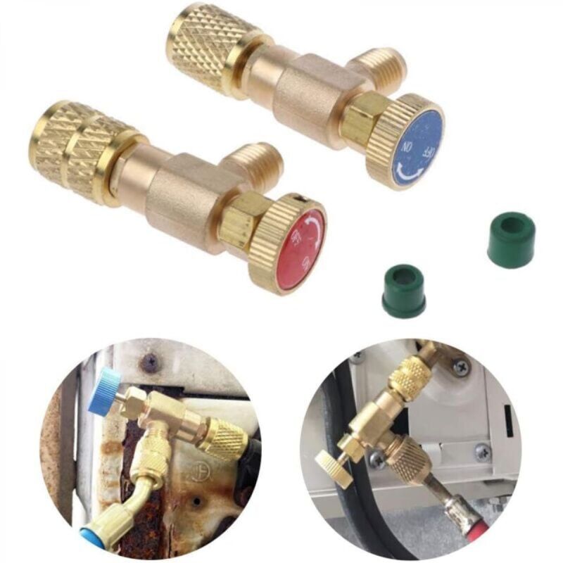 foto del prodotto aiperq valvola di sicurezza per riempimento refrigerante connettore rapido adattatore di collegamento aria condizionata r410a r22