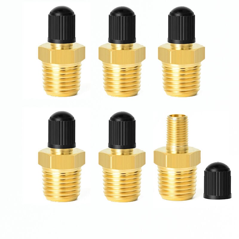 foto del prodotto aiperq valvole per serbatoi npt da 1 4 in 6 pezzi, valvole in ottone resistenti alla corrosione con filettatura maschio da 1 4 , per l uso con
