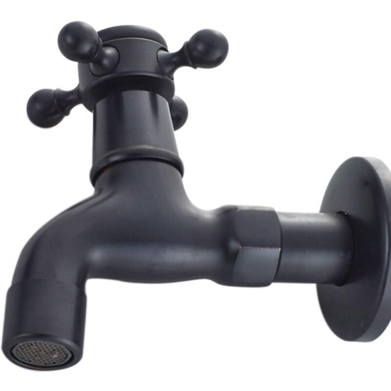 foto del prodotto aiperq vintage rubinetto acqua fredda maniglia singola porta g1 2 per lavandino del bagno nero 