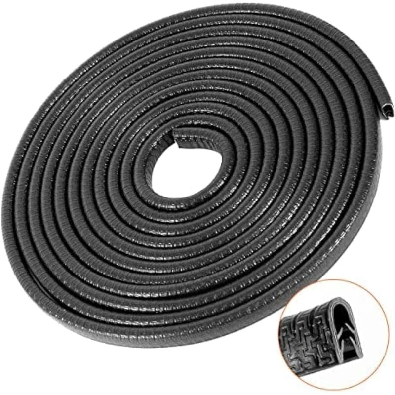 foto del prodotto aiperq ymyny 10m protezione per bordi portiera auto nera senza colla protezione in gomma a forma di u per la maggior parte delle auto