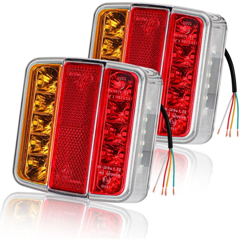 foto del prodotto aiperq ymyny 2 pezzi 26 led 12v luci posteriori per rimorchi indicatori di direzione posteriori luci dei freni riflettori luci della targa ip67