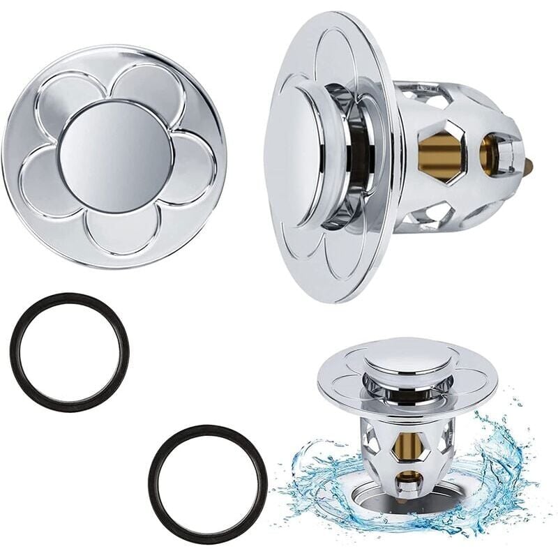 foto del prodotto aiperq ymyny 2 pezzi universale pop up scarico lavello, pop up scarico lavello con filtro anti intasamento, filtro anti blocco scarico, tappo vasca