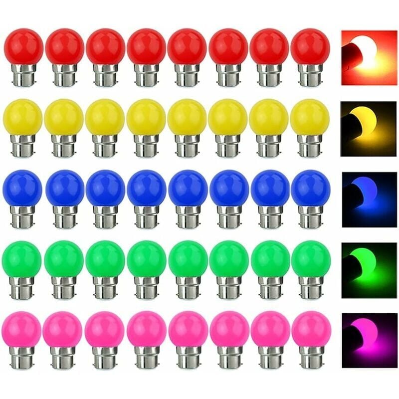 foto del prodotto aiperq ymyny b22 led lampadina colorata 3w equivalente 30w 300lm ac 220v b22 baionetta led lampadine colorate a stringa multicolore per la