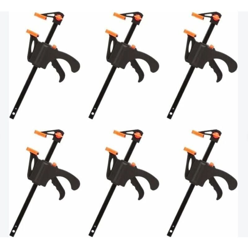 foto del prodotto aiperq ymyny saldi 6 pezzi f clamps, serraggio rapido e facile, utensili manuali per carpenteria, porta in legno 4 pollici 