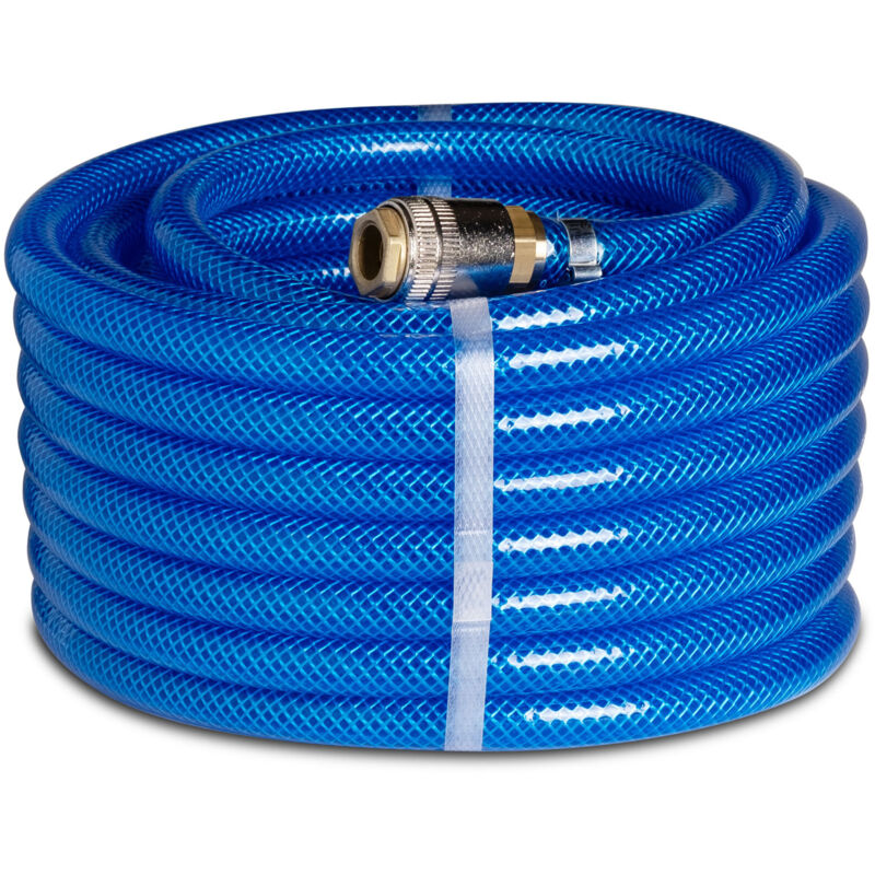 foto del prodotto air hose 9mm 10 m kit tubo per passaggio aria compressa, pronto all uso, con raccordi universali, blu fitt