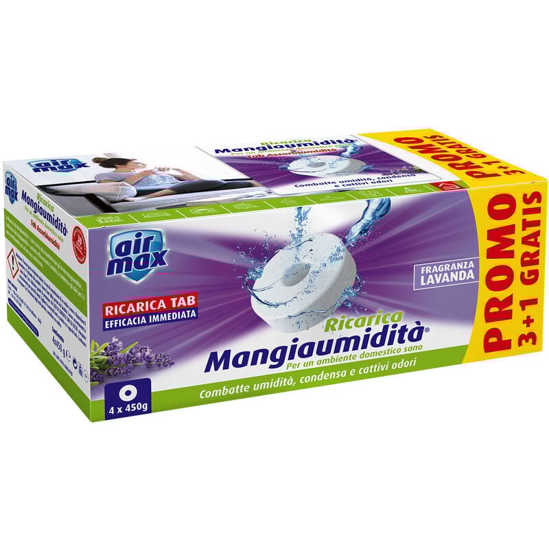 foto del prodotto air max airmax 4 pz ricarica assorbiumidita da 500 gr tab pasticche alla lavanda