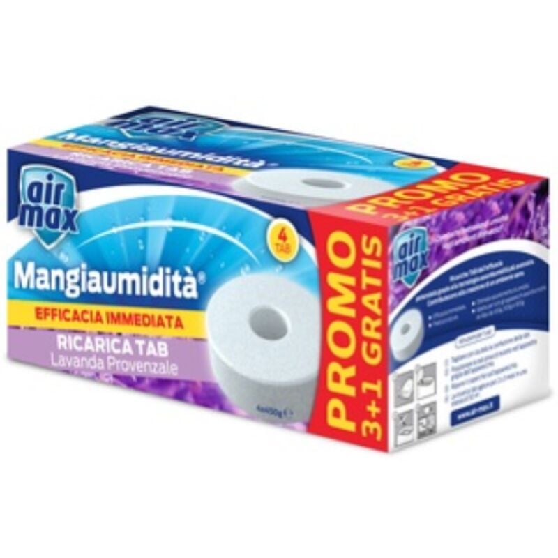 foto del prodotto airmax 4 pz ricarica assorbiumidita da 450 gr tab pasticche essenza neutra