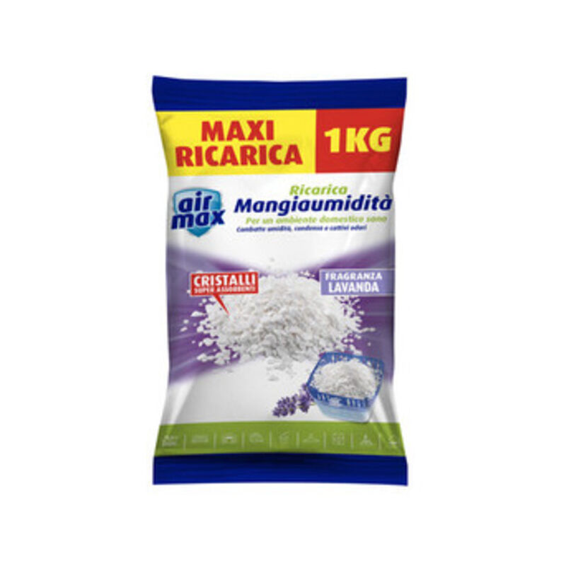 foto del prodotto airmax assorbiumidita sali ricarica 1kg lavanda. prezzo per 1 pezzo.