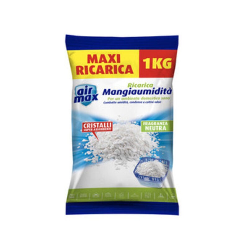 foto del prodotto airmax assorbiumidita sali ricarica 1kg neutri. prezzo per 1 pezzo.