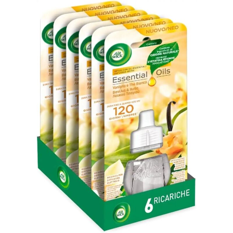 foto del prodotto airwick ricariche diffusore elettrico 6 ricariche vaniglia thè bianco