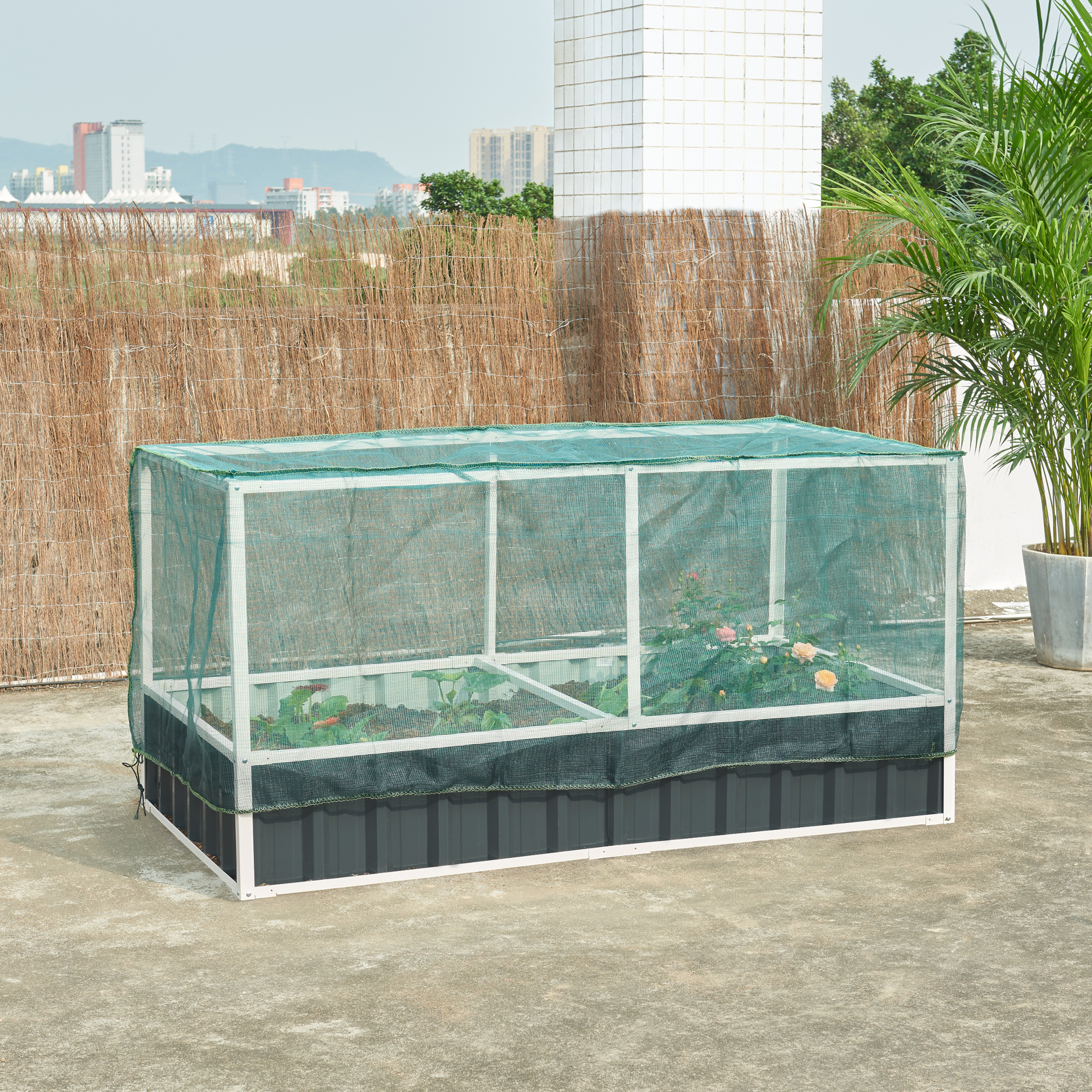 foto del prodotto aiuola alta alblasserdam con copertura reticolata 174 x 90 x 88 cm en.casa 