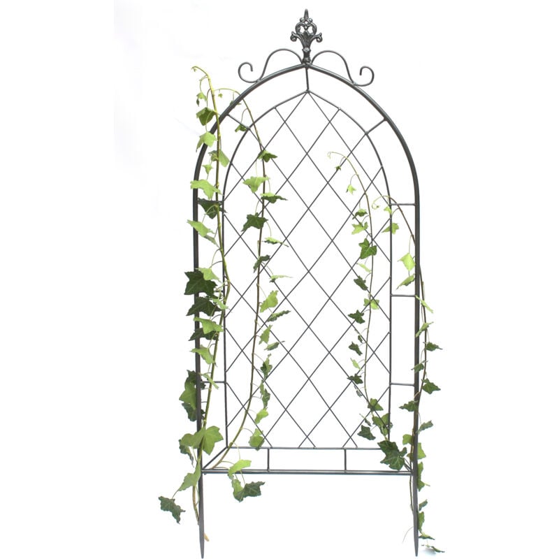 foto del prodotto aiuto per arrampicata traliccio in metallo 120 cm grigio 96193 aiuto per arrampicata tassello a terra porta fiori colonna per arrampicata dandibo