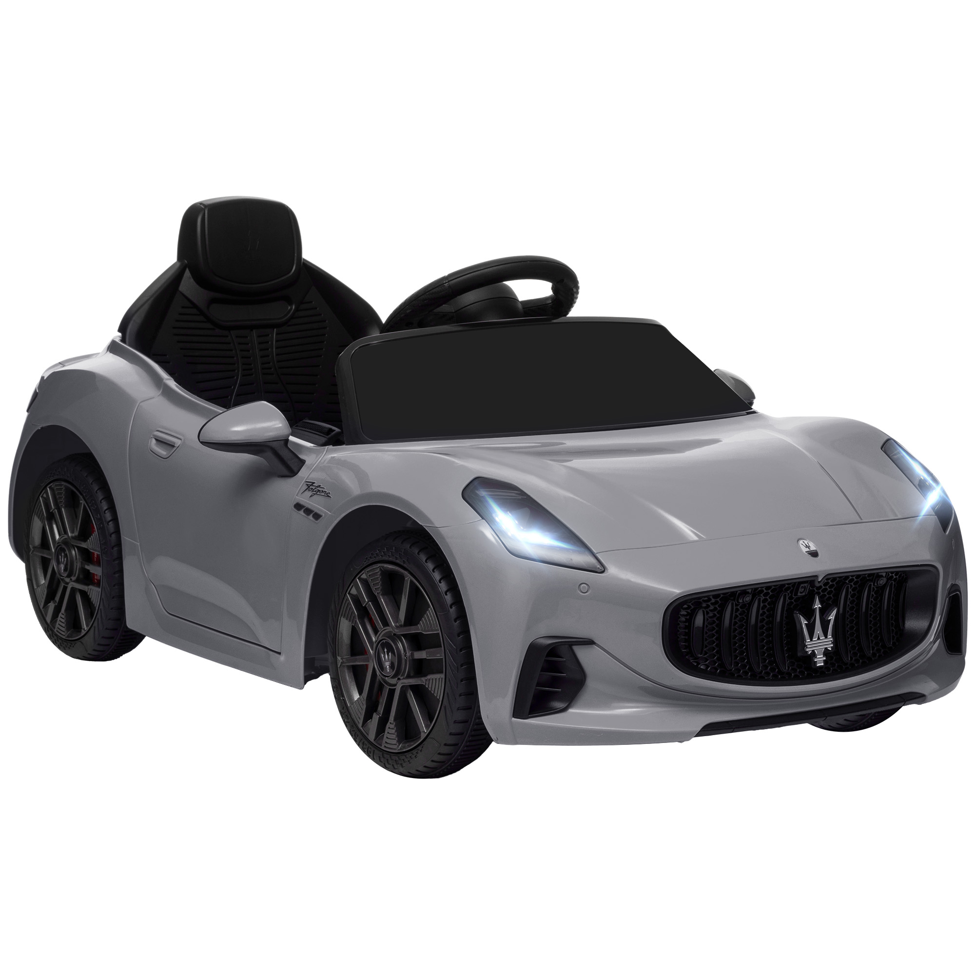 foto del prodotto aiyaplay macchina per bambini 12v maserati gran turismo folgore con telecomando, età 3-5 anni, grigio