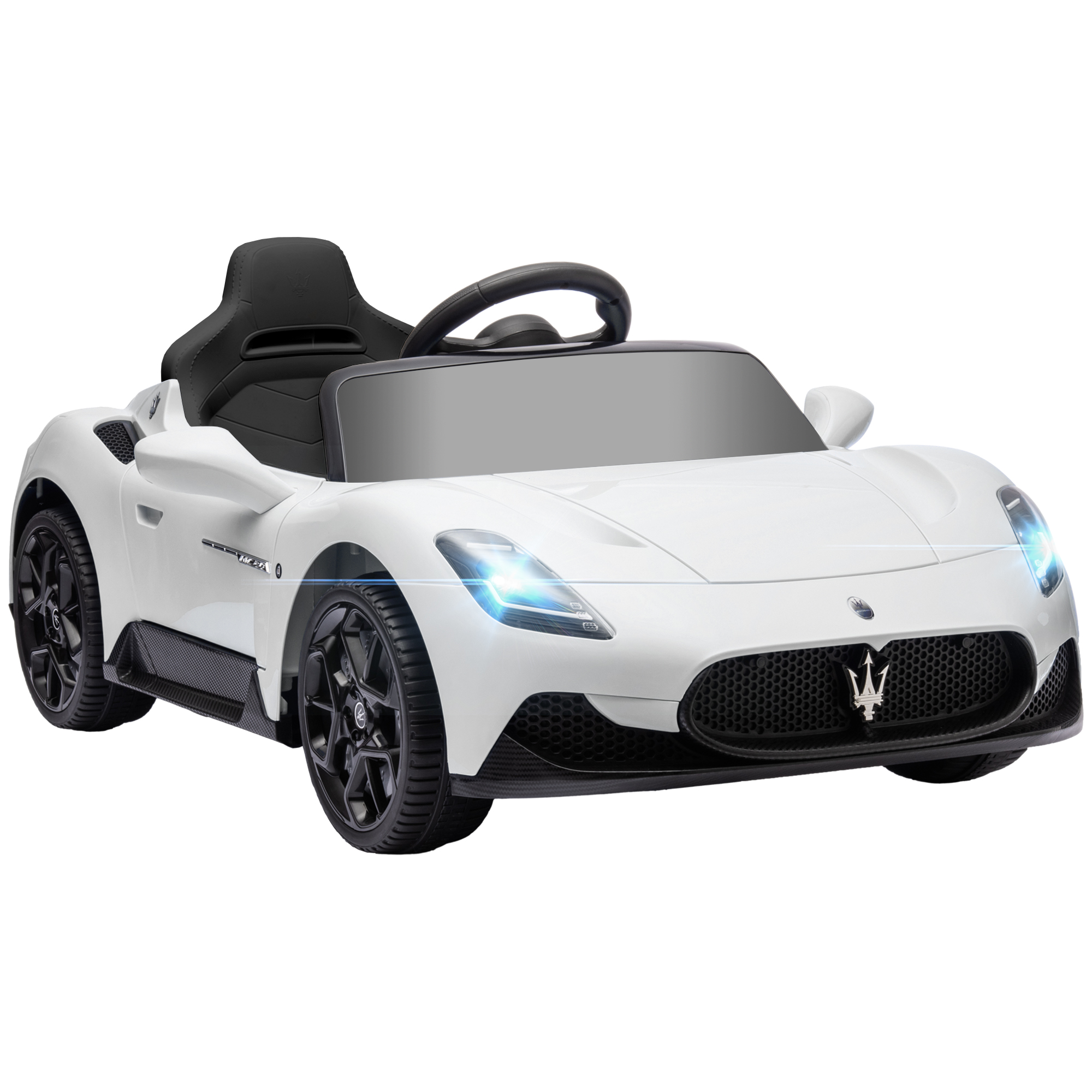 foto del prodotto aiyaplay macchina per bambini maserati mc20, guida manuale, telecomando e fari led, età 3-6 anni, bianco