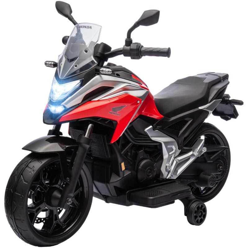 foto del prodotto aiyaplay moto giocattolo licenza honda in pp e metallo con fari e rotelle rossa