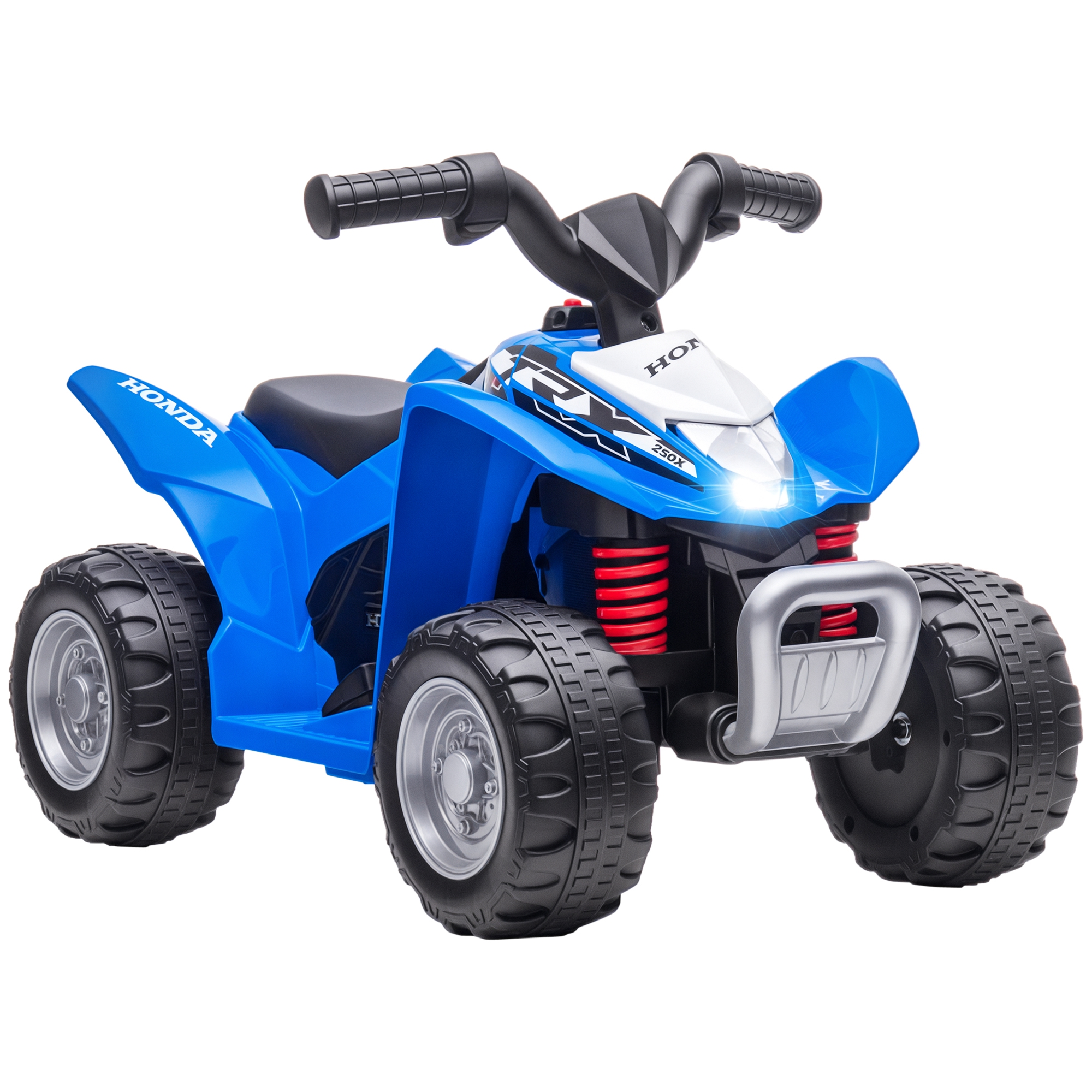 foto del prodotto aiyaplay quad elettrico per bambini 18-36 mesi con luci led, clacson e pedali, 65.5x38.5x43.5 cm, blu