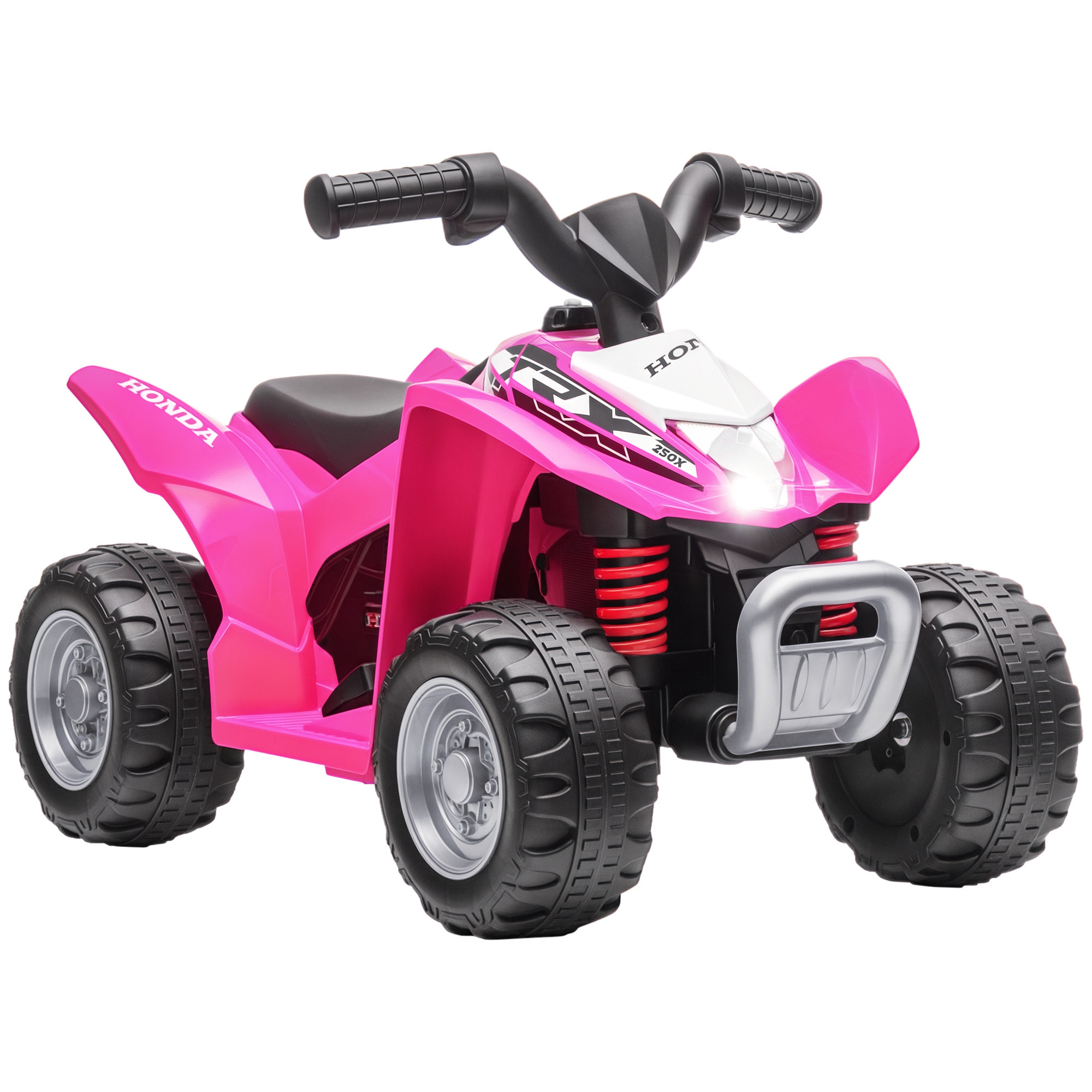 foto del prodotto aiyaplay quad elettrico per bambini 18-36 mesi con luci led, clacson e pedali, 65.5x38.5x43.5 cm, rosa