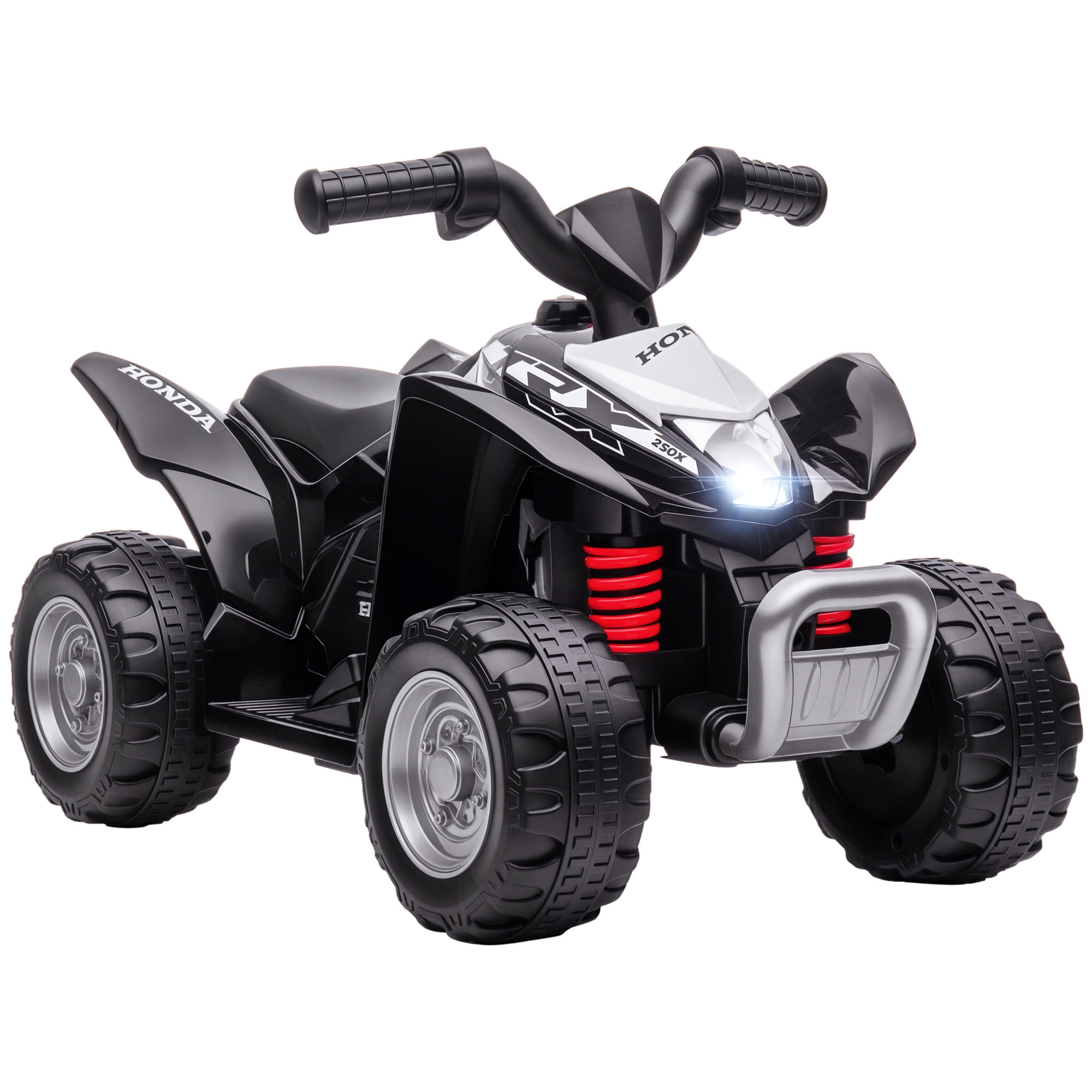 foto del prodotto aiyaplay quad elettrico per bambini 18-36 mesi con luci led clacson e pedali sicuro e divertente per piccoli avventurieri colore nero aosom