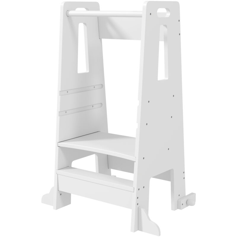 foto del prodotto aiyaplay torre montessoriana per bambini regolabile su 3 livelli in legno bianco
