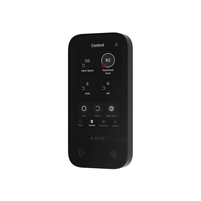 foto del prodotto ajax keypad tastiera wireless touchscreen 5 asp con lettore tag 868mhz jeweller colore nero 58454
