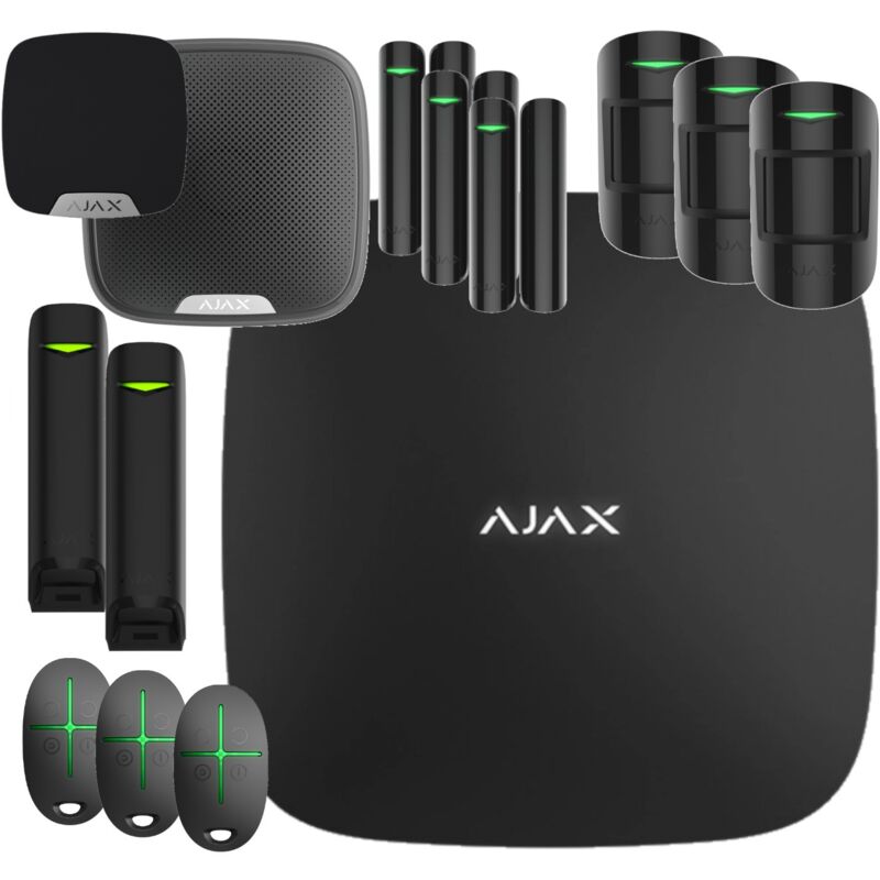 foto del prodotto ajax kit 14 pezzi nero hub allarme intelligente senza fili wifi