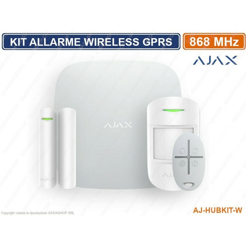 foto del prodotto ajax kit antifurto allarme wireless aj hubkit w lan gprs gsm app mobile smart home