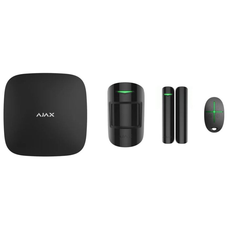 foto del prodotto ajax starterkit asp hub motionptotect doorprotect spacecontrol kit allarme wireless gprs lan versione nero 38169