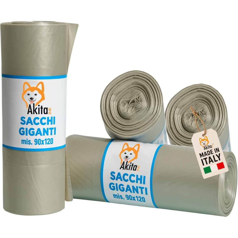 foto del prodotto akitaink 40 sacchi spazzatura grandi 90x120 trasparenti ambra super resistenti