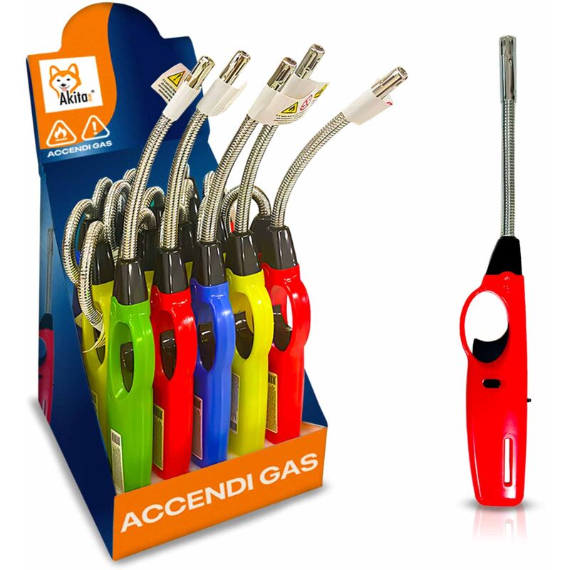 immagine 0 del prodotto akitaink accendini a gas ricaricabili con beccuccio flessibile box da 20 pezzi