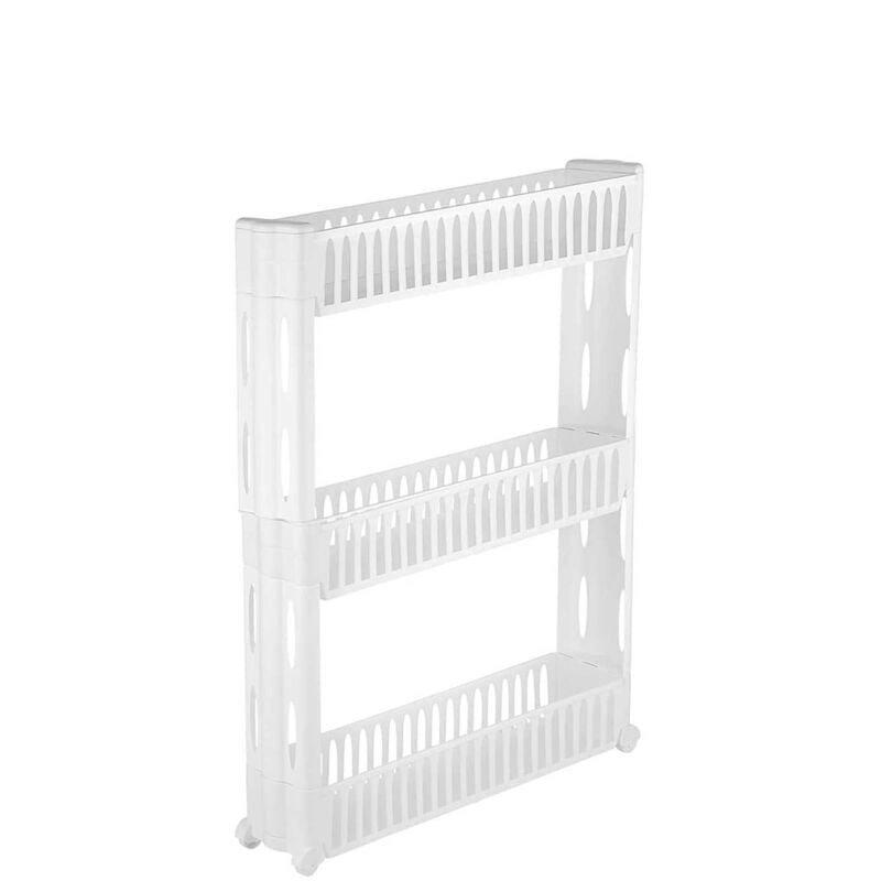 foto del prodotto akitaink carrello salvaspazio organizzazione per cucina, bagno bianco 3 ripiani