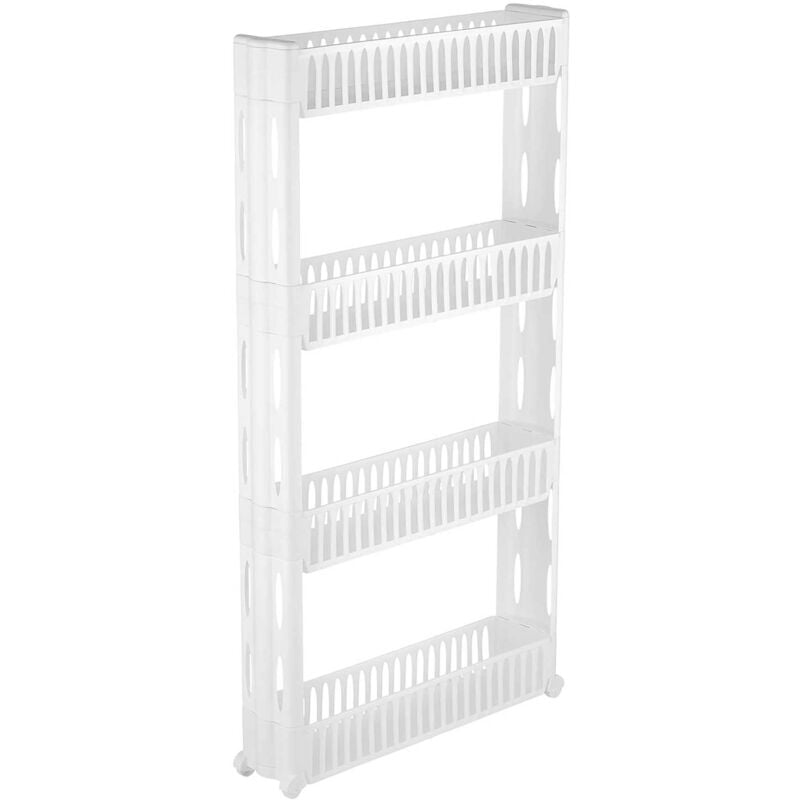 foto del prodotto akitaink carrello salvaspazio organizzazione per cucina, bagno bianco 4 ripiani