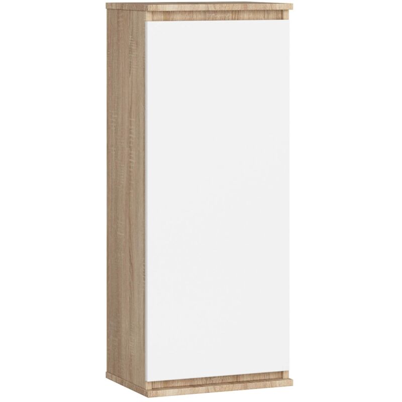 foto del prodotto akord armadietto a parete con ante strette w40 sonoma quercia 40 cm 1 anta inserto frontale bianco 40x30x99 cm