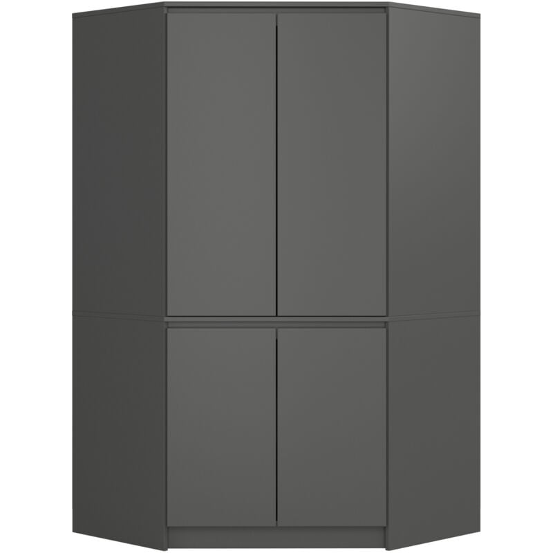 foto del prodotto akord armadio ad angolo s100 grigia grafite 100 cm 4 ante 100x50x180 cm