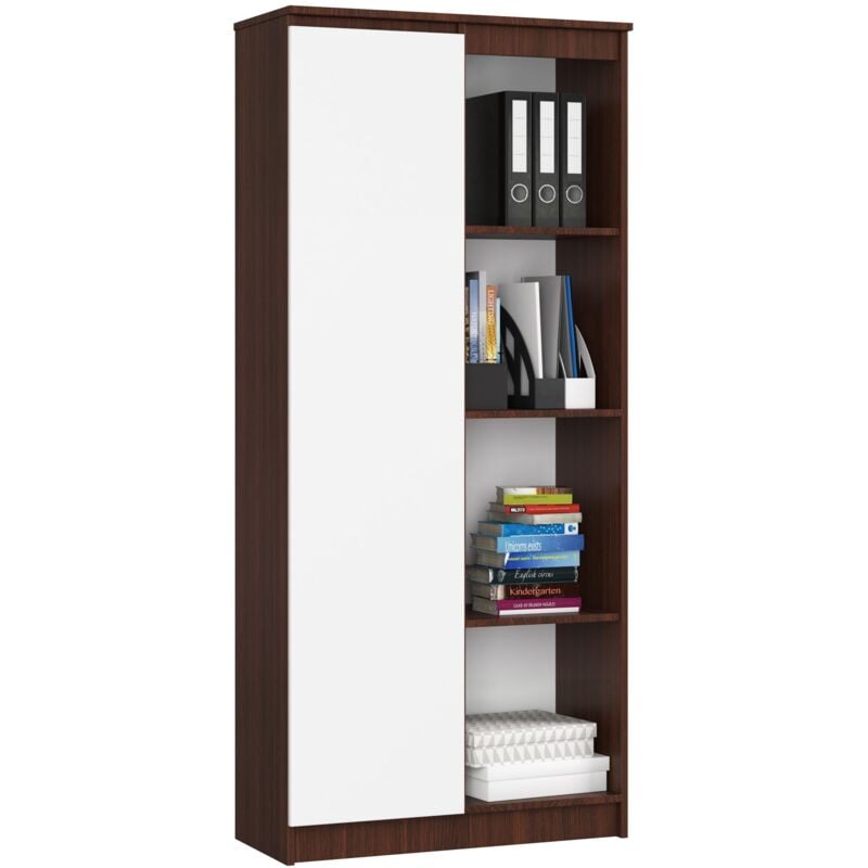 foto del prodotto akord armadio da ufficio r80 weng 80 cm 1 anta inserto frontale bianco 80x35x180 cm