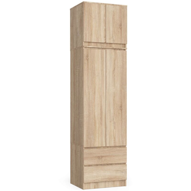 foto del prodotto akord armadio s60 con sopralzo sonoma quercia 60 cm 2 ante 2 cassetti 60x51x234 cm