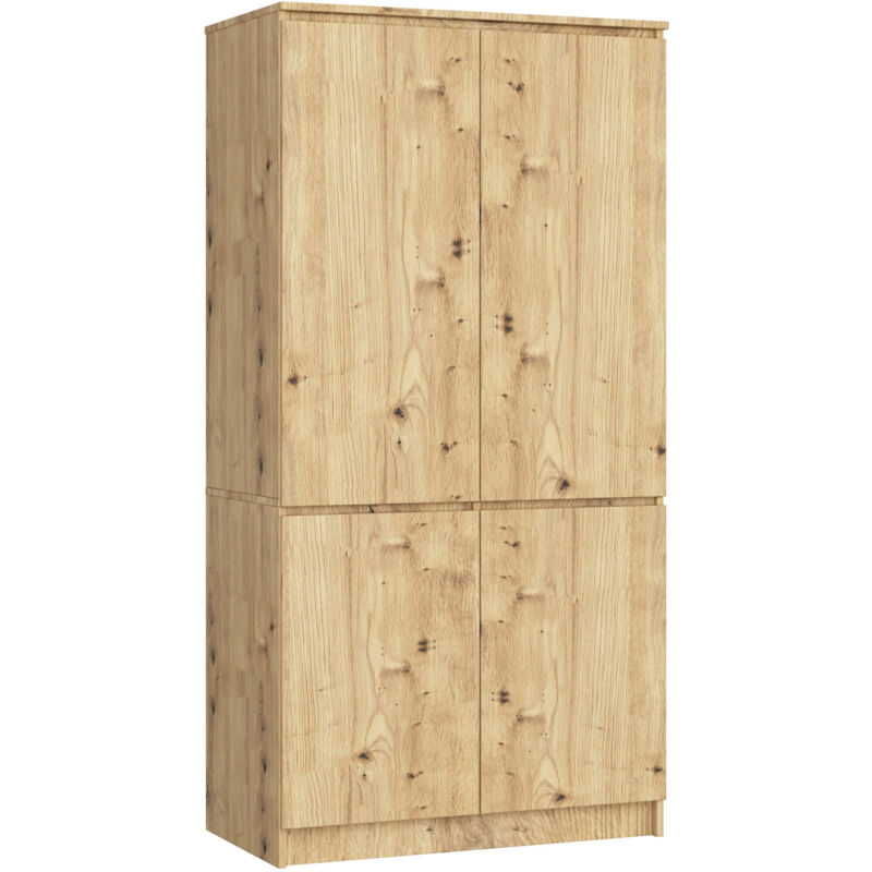 foto del prodotto akord armadio s90 4 ante quercia artisan 90x51x180 cm