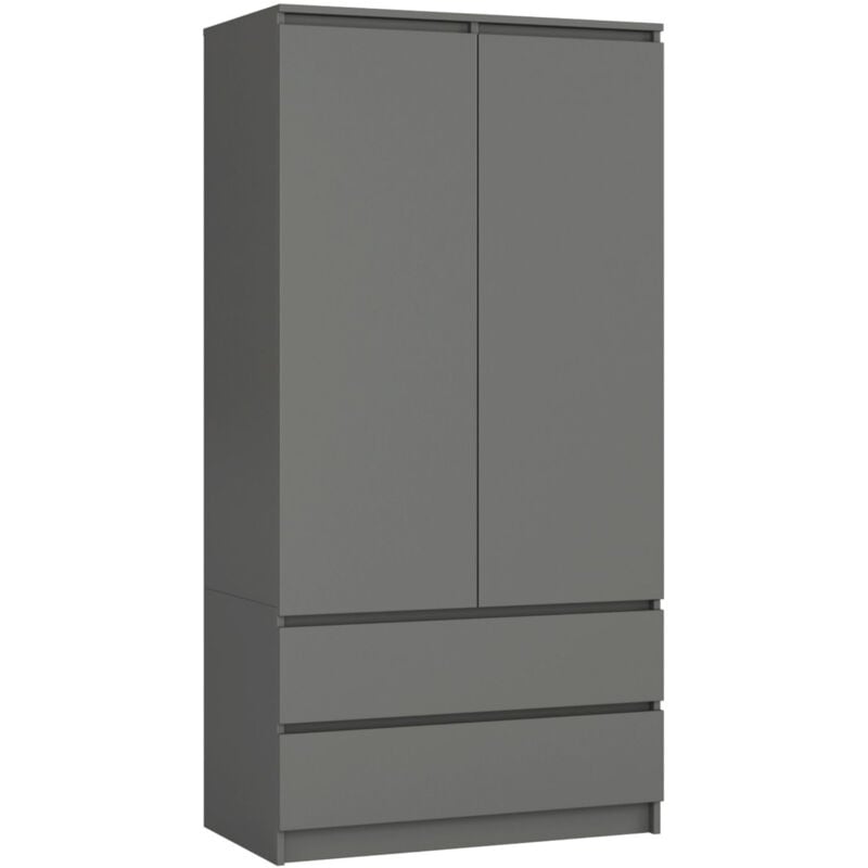 foto del prodotto akord armadio s90 grigia grafite 90 cm 2 ante 2 cassetti 90x51x180 cm