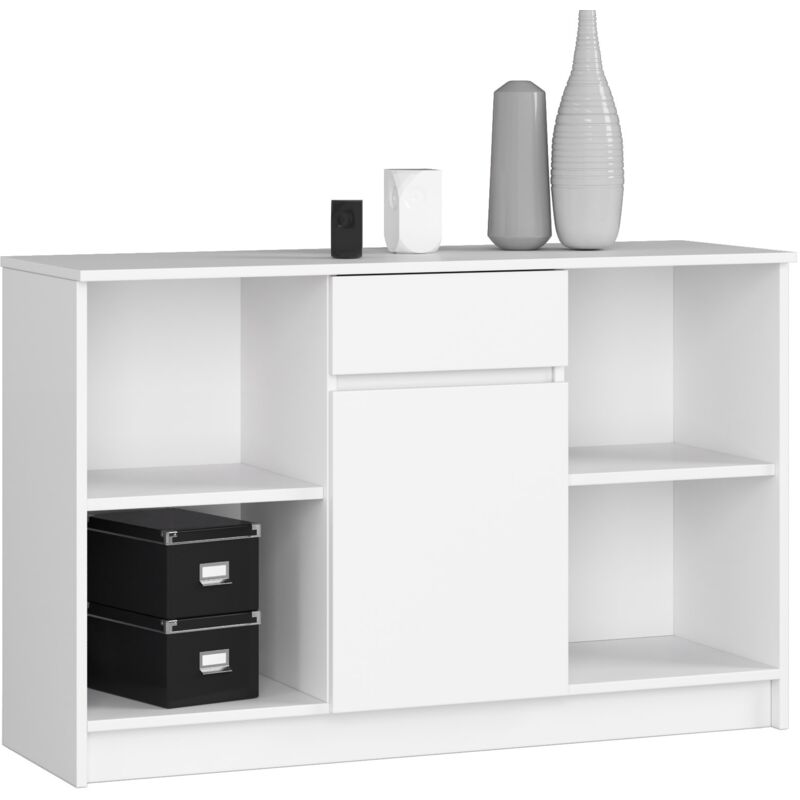 foto del prodotto akord cassettiera b17 cassettiera bianca 120 cm 1 anta 1 cassetto 120x40x77 cm