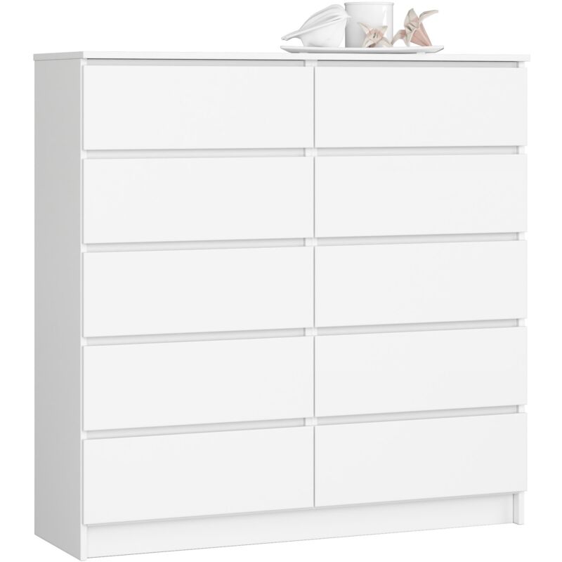 foto del prodotto akord cassettiera k120 bianca 120 cm 10 cassetti 120x40x121 cm