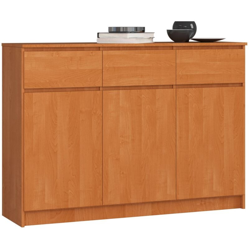 foto del prodotto akord cassettiera k140 ontano 138 cm 3 ante 3 cassetti 138x40x99 cm