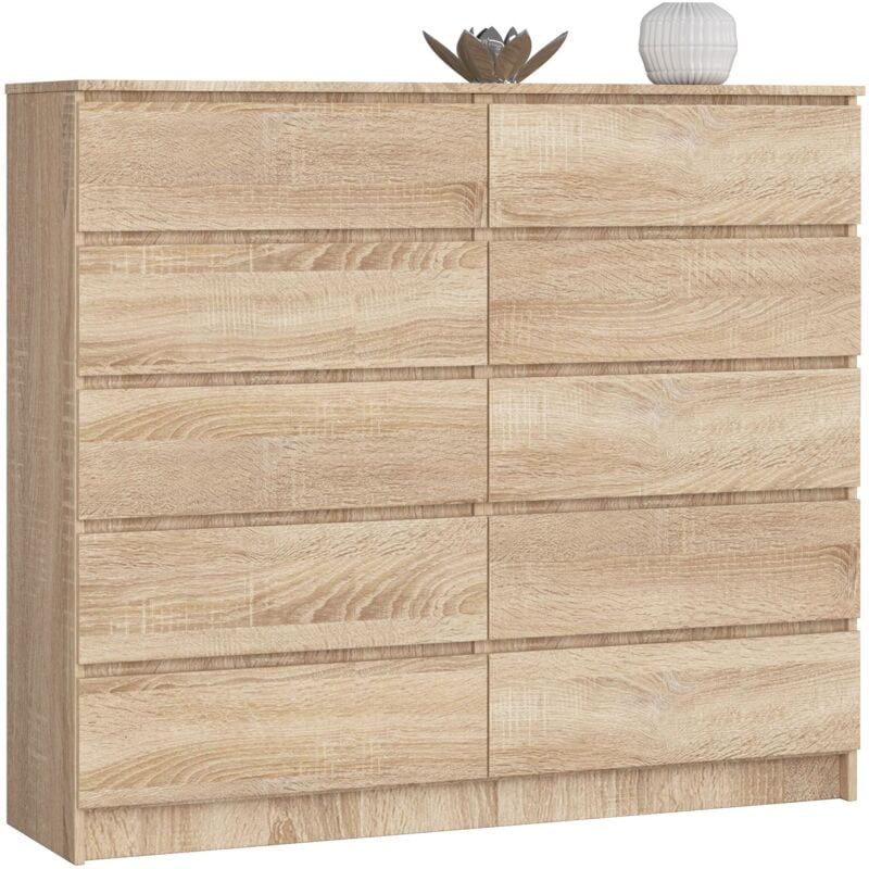 foto del prodotto akord cassettiera k140 sonoma quercia 138 cm 10 cassetti 138x40x121 cm