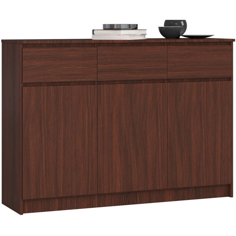 foto del prodotto akord cassettiera k140 weng 138 cm 3 ante 3 cassetti 138x40x99 cm