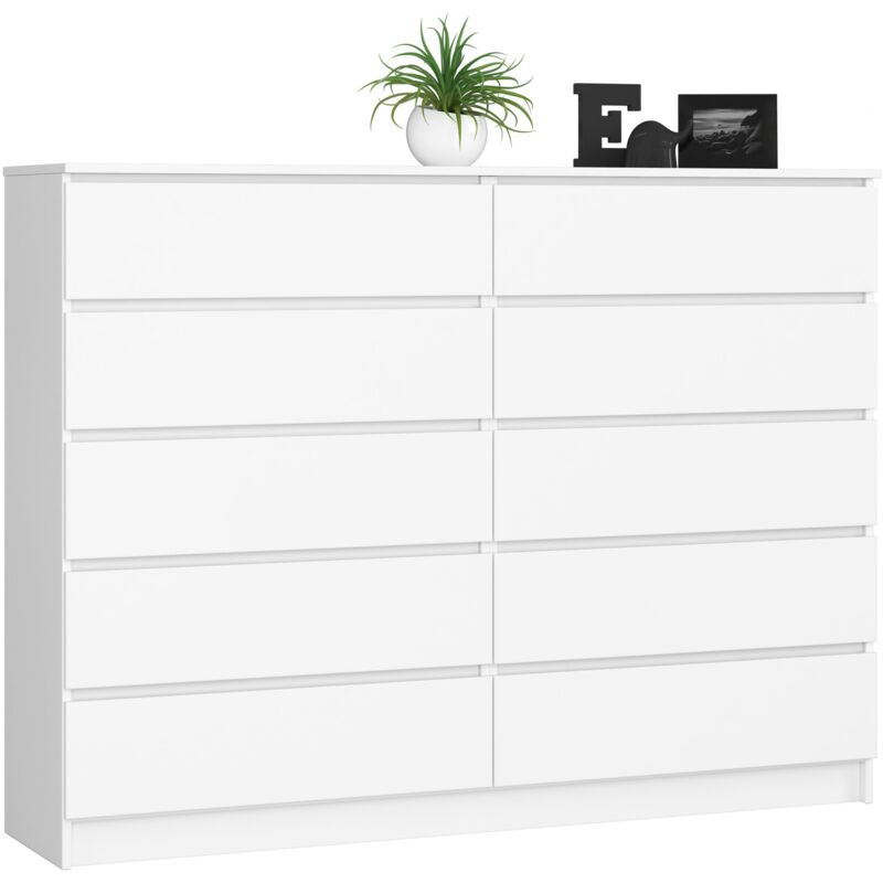 foto del prodotto akord cassettiera k160 bianca 160 cm 10 cassetti 160x40x121 cm