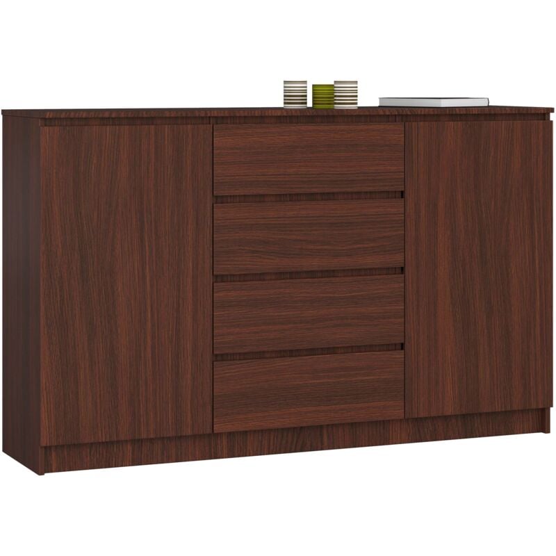 foto del prodotto akord cassettiera k160 weng 160 cm 2 ante 4 cassetti 160x40x99 cm
