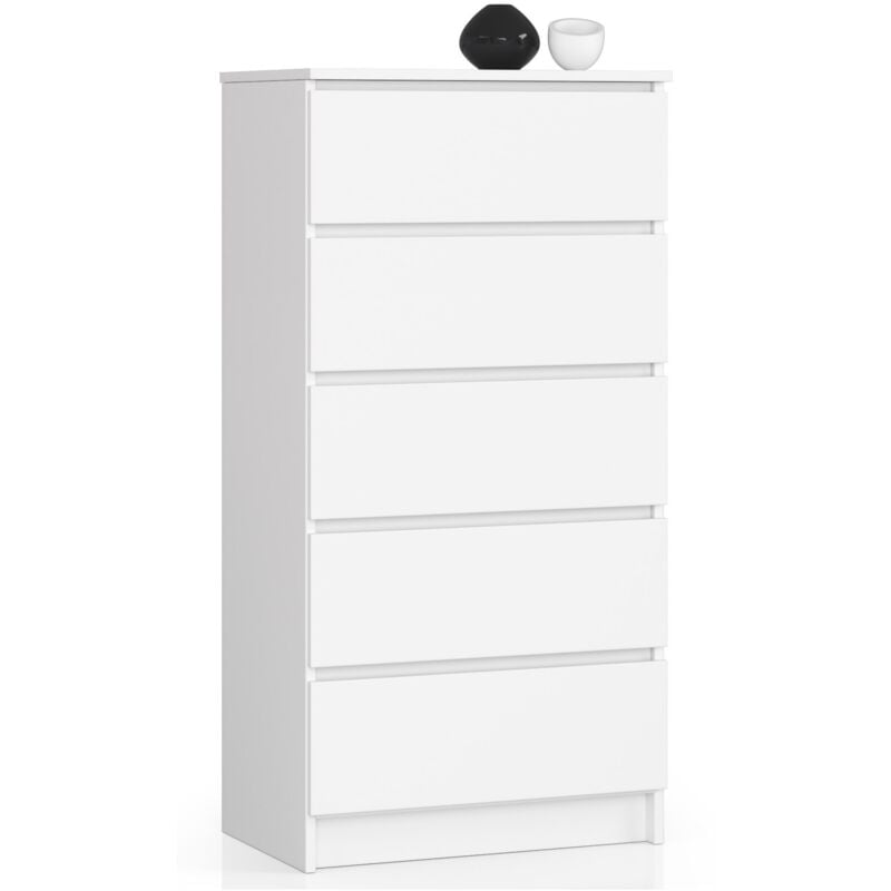 foto del prodotto akord cassettiera k60 cassettiera bianca 60 cm 5 cassetti 60x40x121 cm