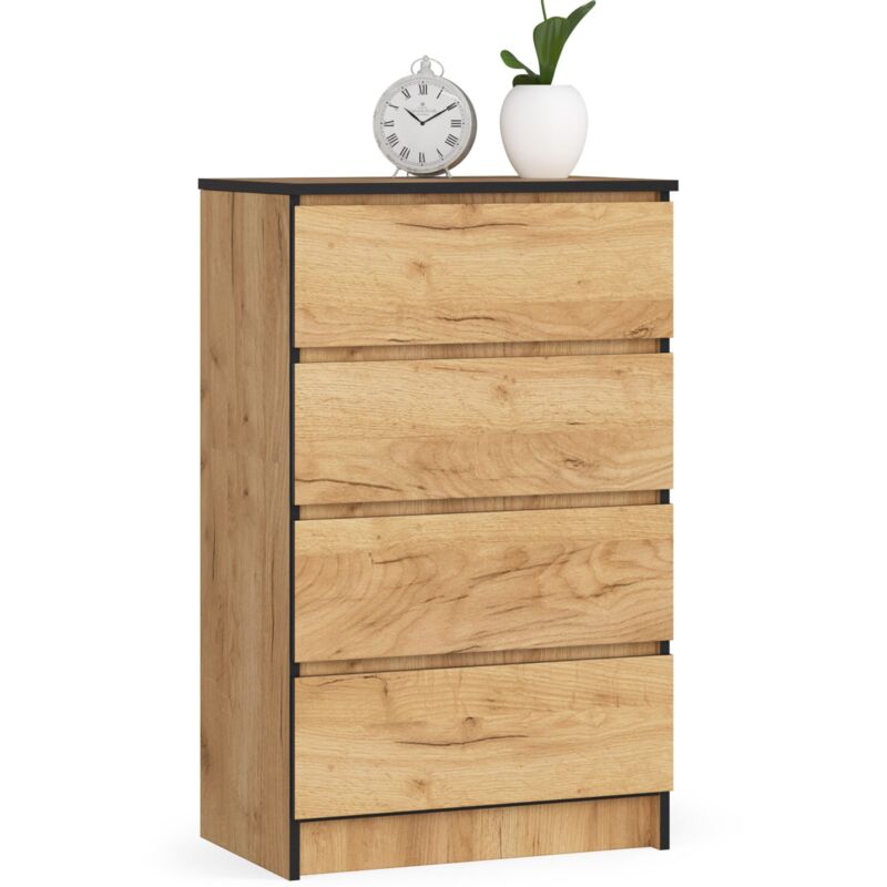 foto del prodotto akord cassettiera k60 cassettiera quercia craft 60 cm 4 cassetti 60x40x99 cm