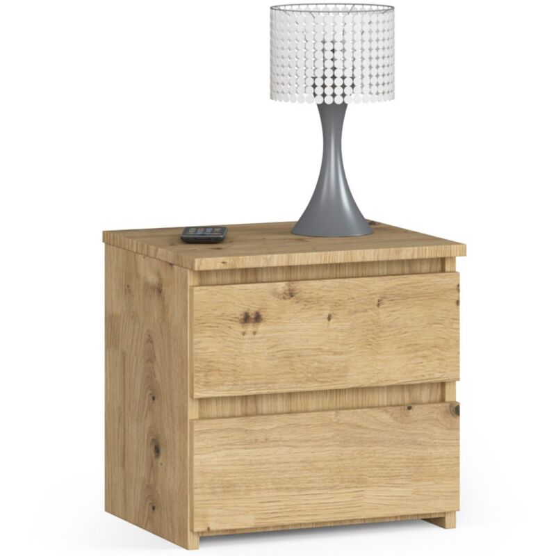foto del prodotto akord comodino cl2 quercia artisan 40 cm 2 cassetti 40x35x40 cm
