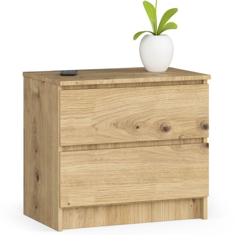 foto del prodotto akord comodino k60 quercia artisan 60 cm 2 cassetti 60x40x55 cm